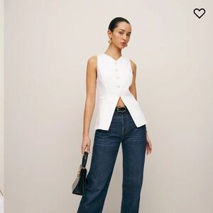 Reformation White Linen Top